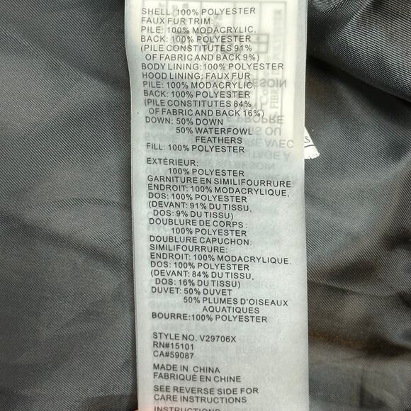 Vince Camuto Black Goose Down Puffer Coat Jacket Faux Fur Womens Size Medium M - Picture 8 of 12